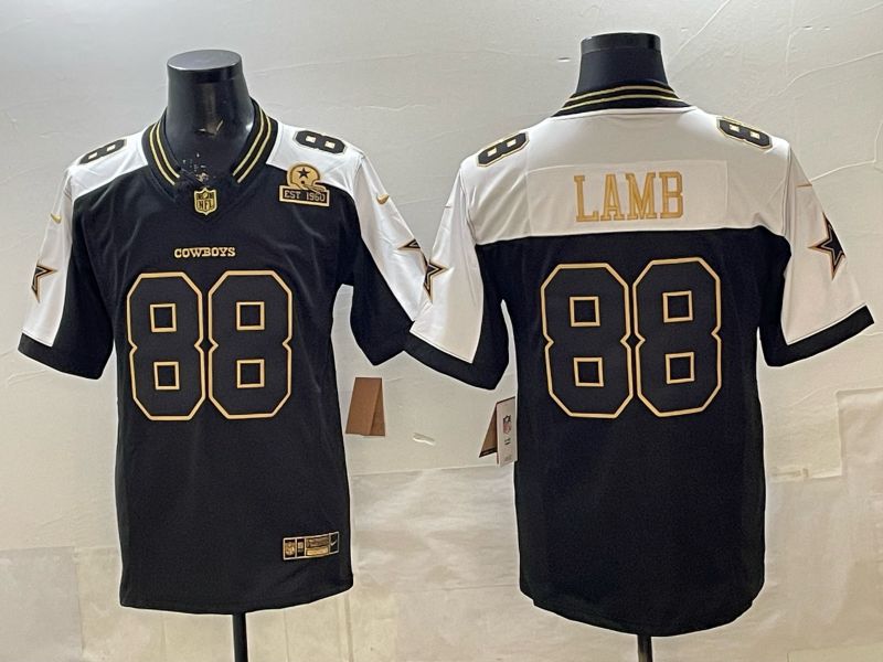 Men 2026 Dallas Cowboys #88 Lamb Black Gold 6th generations Nike Limited NFL Jersey style 011